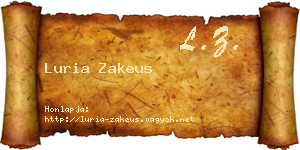 Luria Zakeus névjegykártya